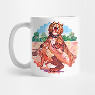 very hungry giant tiger retro comic book Mug